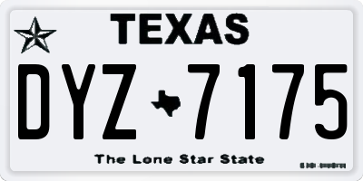 TX license plate DYZ7175