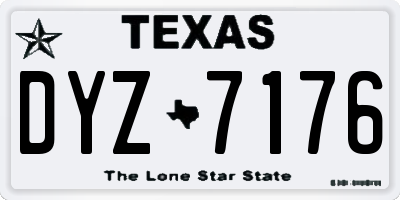 TX license plate DYZ7176