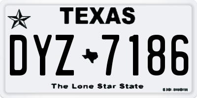 TX license plate DYZ7186
