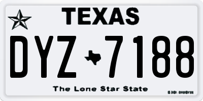 TX license plate DYZ7188