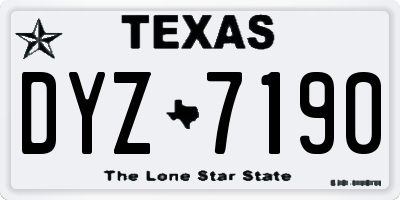 TX license plate DYZ7190