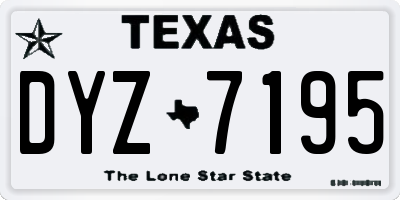 TX license plate DYZ7195