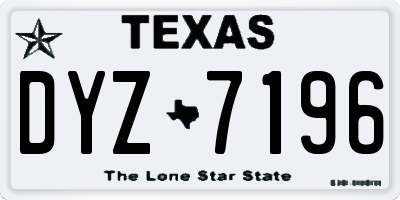 TX license plate DYZ7196