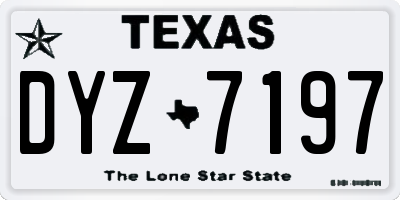 TX license plate DYZ7197