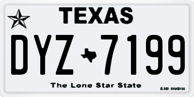 TX license plate DYZ7199