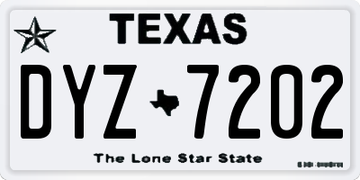 TX license plate DYZ7202