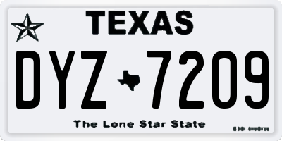 TX license plate DYZ7209
