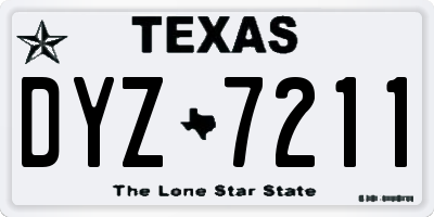 TX license plate DYZ7211