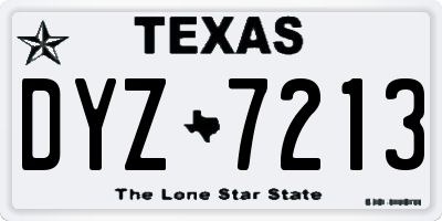 TX license plate DYZ7213