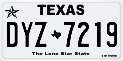 TX license plate DYZ7219