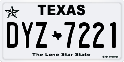 TX license plate DYZ7221