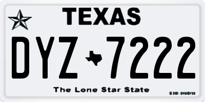 TX license plate DYZ7222