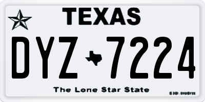 TX license plate DYZ7224