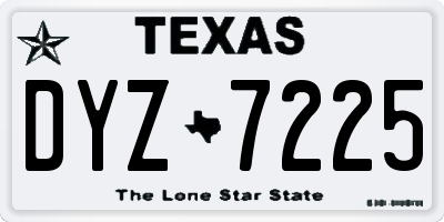 TX license plate DYZ7225