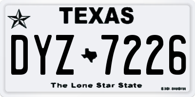 TX license plate DYZ7226