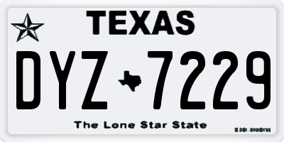 TX license plate DYZ7229