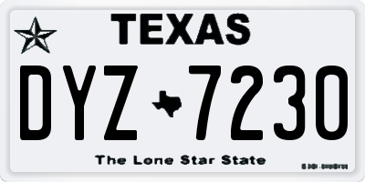 TX license plate DYZ7230