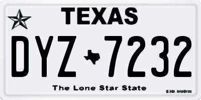 TX license plate DYZ7232