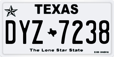TX license plate DYZ7238