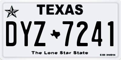 TX license plate DYZ7241