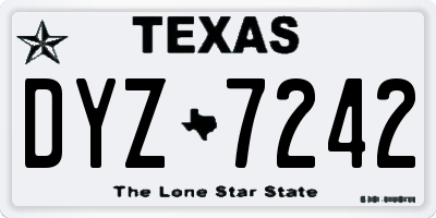 TX license plate DYZ7242