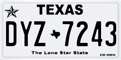 TX license plate DYZ7243