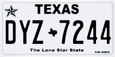 TX license plate DYZ7244