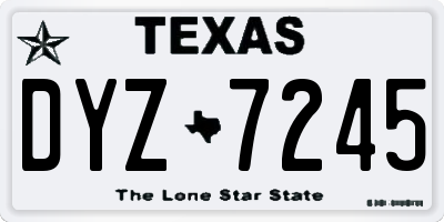 TX license plate DYZ7245