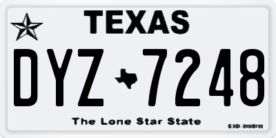 TX license plate DYZ7248