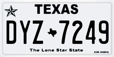 TX license plate DYZ7249
