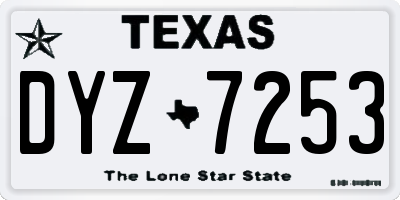 TX license plate DYZ7253