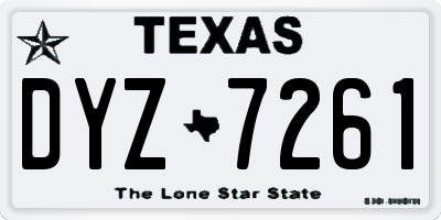 TX license plate DYZ7261