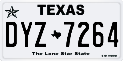 TX license plate DYZ7264