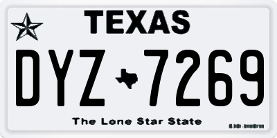 TX license plate DYZ7269