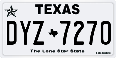 TX license plate DYZ7270