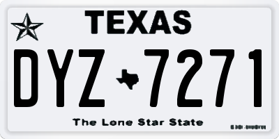 TX license plate DYZ7271
