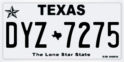 TX license plate DYZ7275