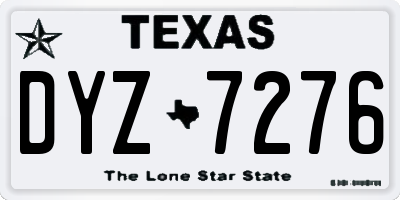 TX license plate DYZ7276
