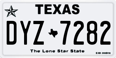 TX license plate DYZ7282