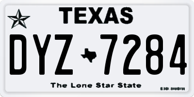TX license plate DYZ7284