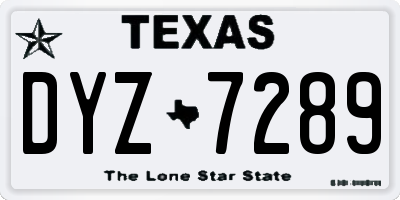 TX license plate DYZ7289