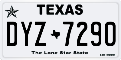 TX license plate DYZ7290