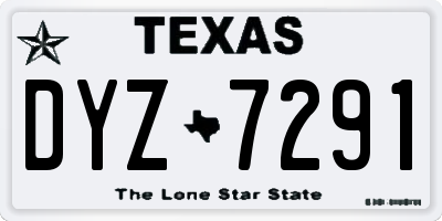 TX license plate DYZ7291