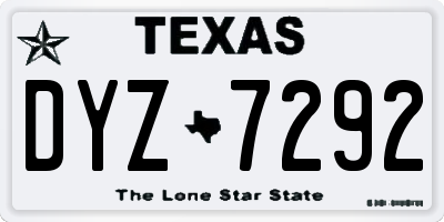 TX license plate DYZ7292