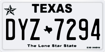 TX license plate DYZ7294