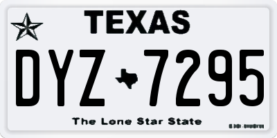 TX license plate DYZ7295