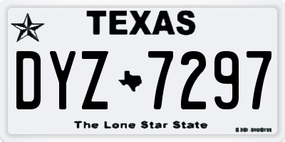 TX license plate DYZ7297