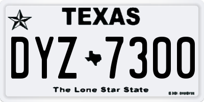 TX license plate DYZ7300