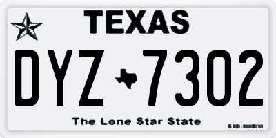 TX license plate DYZ7302
