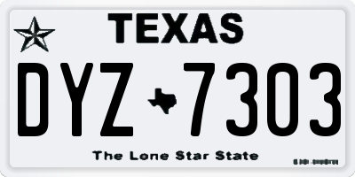 TX license plate DYZ7303